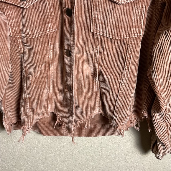 Vici Womens Small Camel Color Distressed Paddington Cotton Corduroy Jacket Boho - Picture 4 of 9